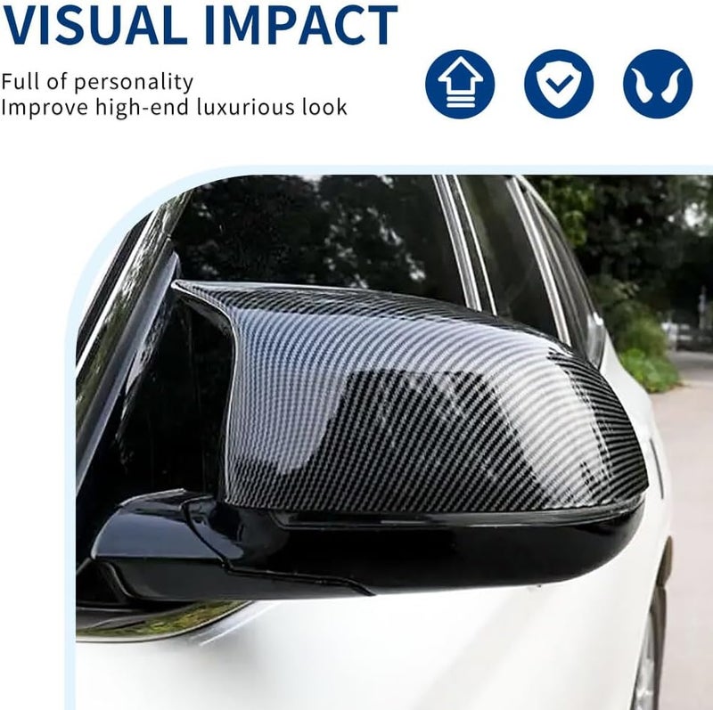 XPHAZZ Side Mirror Cover Compatible with X3 G01 X4 G02 / Pre-lci X5 G05 X6 G06 X7 G07 (Carbon Fiber Pattern, G01 G02 G05) - Image 3
